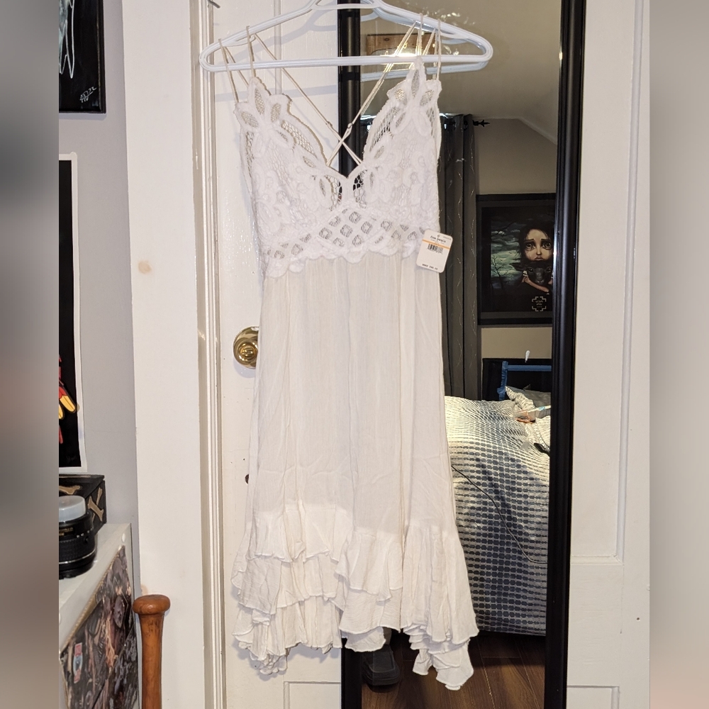 Free People White Adella Slip Dress BNWT